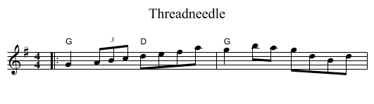 Threadneedle - staff notation