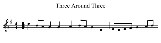 Three Around Three - staff notation