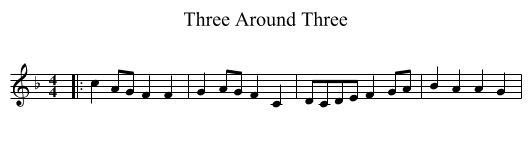 Three Around Three - staff notation