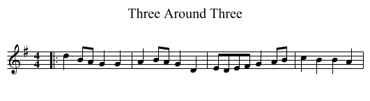 Three Around Three - staff notation