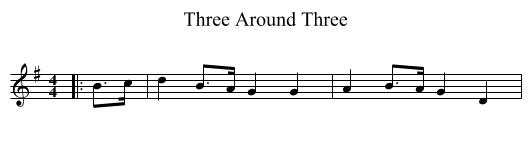 Three Around Three - staff notation
