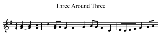 Three Around Three - staff notation