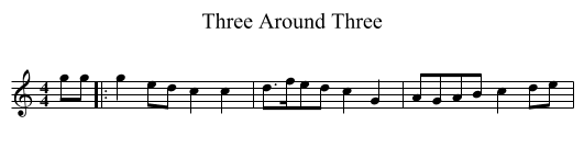 Three Around Three - staff notation