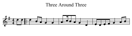Three Around Three - staff notation