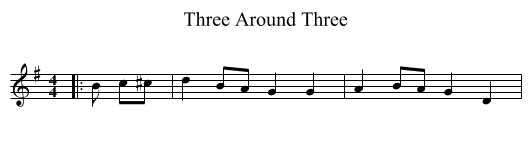 Three Around Three - staff notation