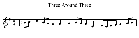 Three Around Three - staff notation