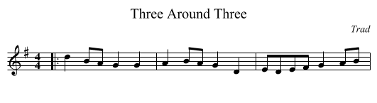 Three Around Three - staff notation