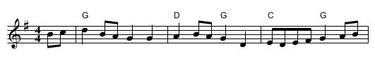 Three Around Three - staff notation