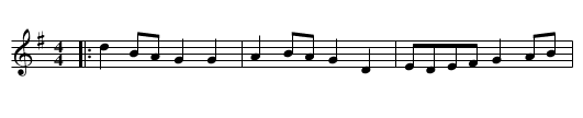 Three around Three - staff notation