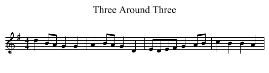 Three Around Three - staff notation