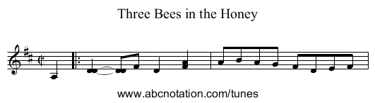 Three Bees in the Honey - staff notation