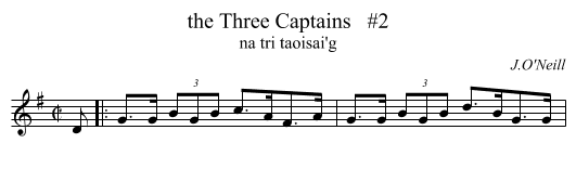 Three Captains   #2, the  - staff notation
