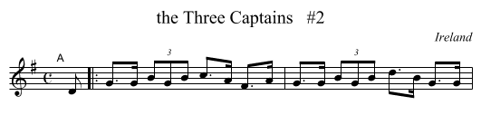 Three Captains   #2, the  - staff notation