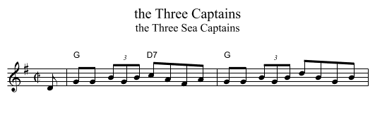 Three Captains, the  - staff notation