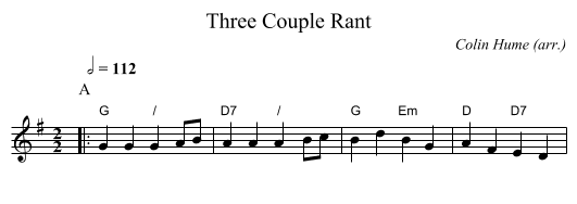 Three Couple Rant - staff notation