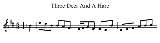 Three Deer And A Hare - staff notation