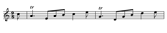 Three Good Fellows Down in Yon Glen - staff notation