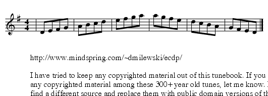 Three Left Feet - staff notation