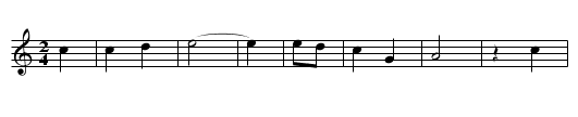 Three little babes - staff notation