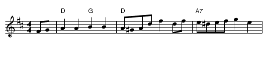 Three Little Blackberries - staff notation