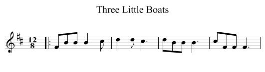 Three Little Boats - staff notation