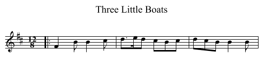 Three Little Boats - staff notation