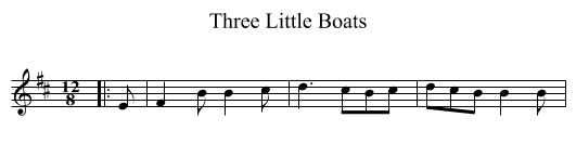 Three Little Boats - staff notation