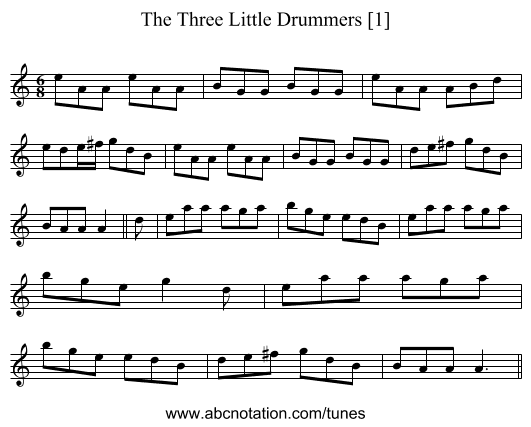 Three Little Drummers [1], The - staff notation