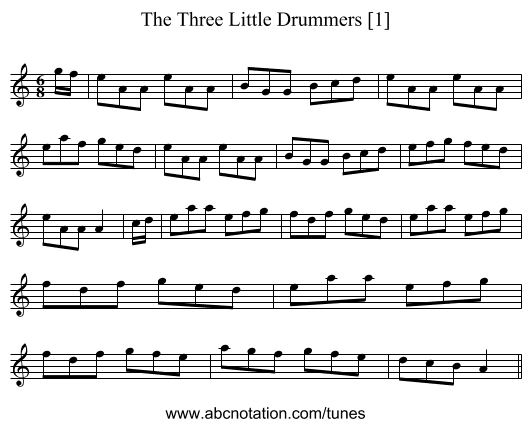 Three Little Drummers [1], The - staff notation