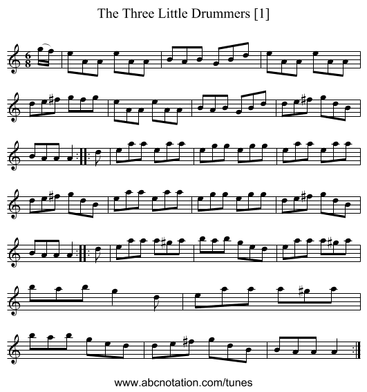 Three Little Drummers [1], The - staff notation