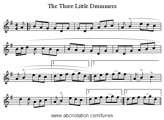Three Little Drummers, The - staff notation