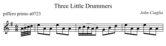 Three Little Drummers - staff notation