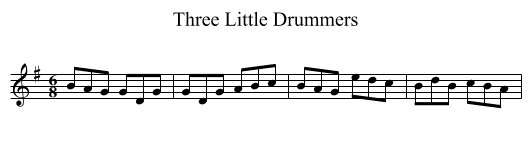 Three Little Drummers - staff notation