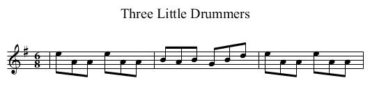 Three Little Drummers - staff notation