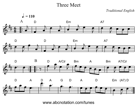 Three Meet - staff notation