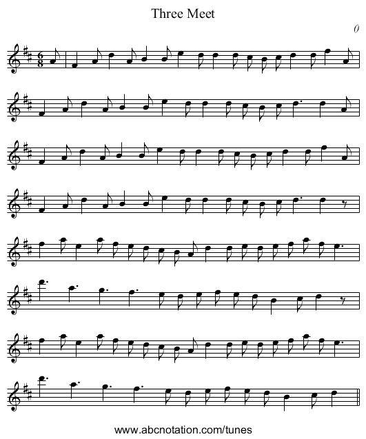 Three Meet - staff notation