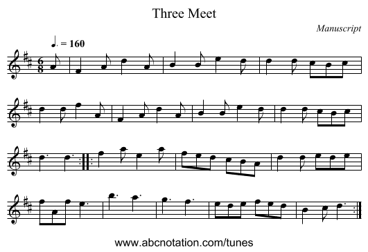 Three Meet - staff notation