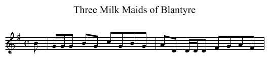 Three Milk Maids of Blantyre - staff notation