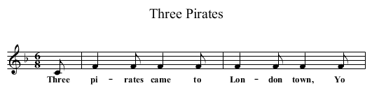 Three Pirates - staff notation