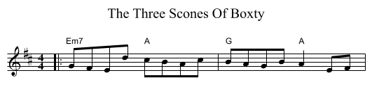 Three Scones Of Boxty, The  - staff notation