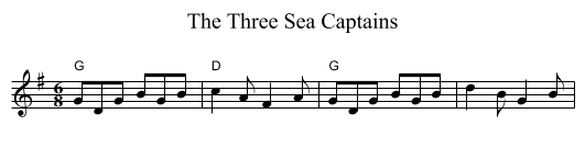 Three Sea Captains, The  - staff notation