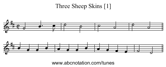 Three Sheep Skins [1] - staff notation
