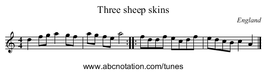 Three sheep skins - staff notation