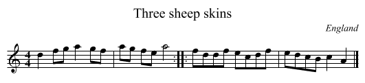 Three sheep skins - staff notation