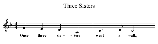 Three Sisters - staff notation