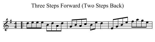 Three Steps Forward (Two Steps Back) - staff notation