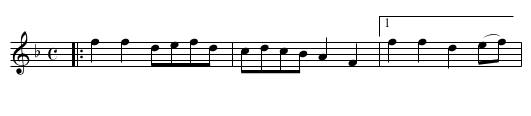 THREE TIMES THREE - staff notation