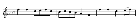 Three Times Three - staff notation
