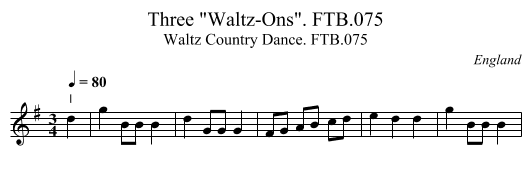 Three Waltz-Ons. FTB.075 - staff notation