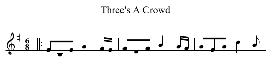 Three's A Crowd - staff notation